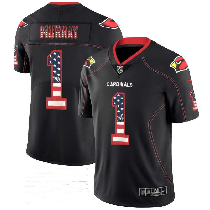 Men's Arizona Cardinals #1 Kyler Murray Black USA Flag Fashion NFL Limited Stitched NFL Jersey